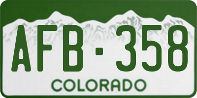 CO license plate AFB358