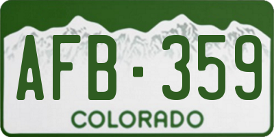 CO license plate AFB359