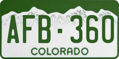 CO license plate AFB360
