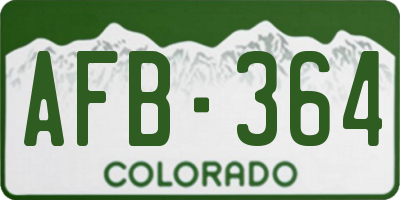 CO license plate AFB364