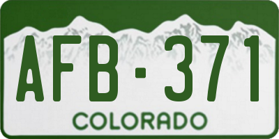 CO license plate AFB371