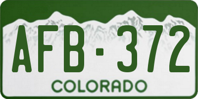 CO license plate AFB372