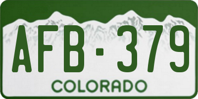 CO license plate AFB379