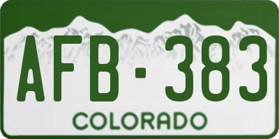 CO license plate AFB383