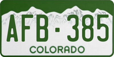 CO license plate AFB385