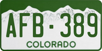 CO license plate AFB389