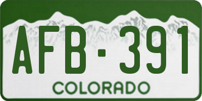 CO license plate AFB391