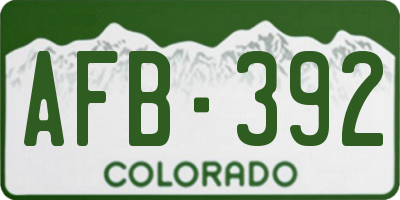 CO license plate AFB392