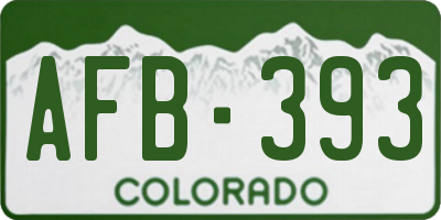 CO license plate AFB393