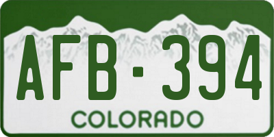 CO license plate AFB394