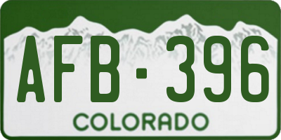 CO license plate AFB396