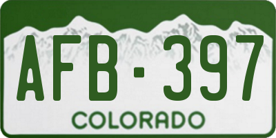 CO license plate AFB397