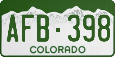 CO license plate AFB398