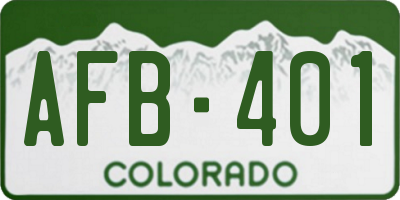 CO license plate AFB401