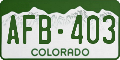 CO license plate AFB403