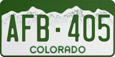 CO license plate AFB405