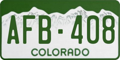 CO license plate AFB408