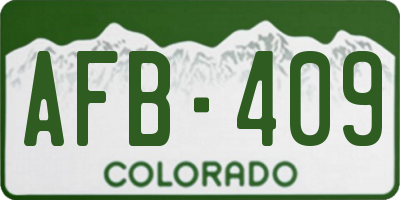 CO license plate AFB409