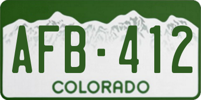CO license plate AFB412