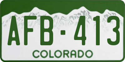CO license plate AFB413