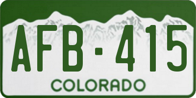 CO license plate AFB415
