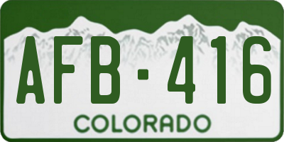 CO license plate AFB416