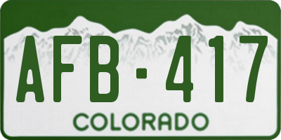 CO license plate AFB417