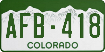 CO license plate AFB418