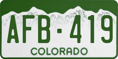 CO license plate AFB419