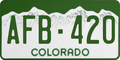 CO license plate AFB420