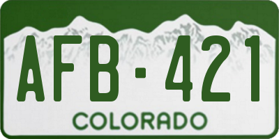 CO license plate AFB421