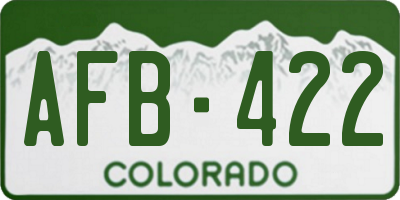 CO license plate AFB422