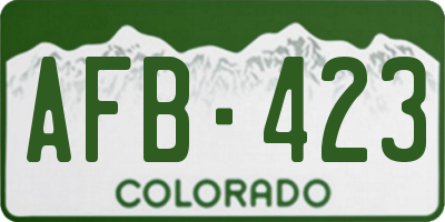 CO license plate AFB423
