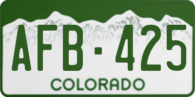 CO license plate AFB425