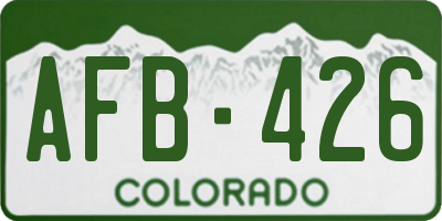 CO license plate AFB426