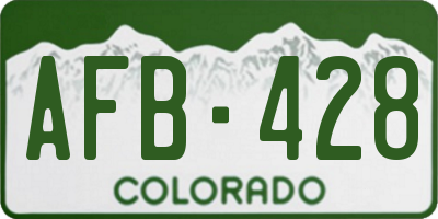 CO license plate AFB428