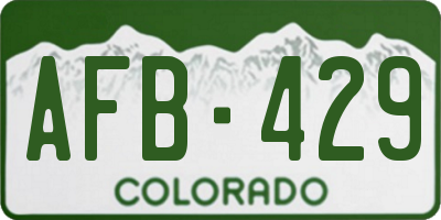 CO license plate AFB429