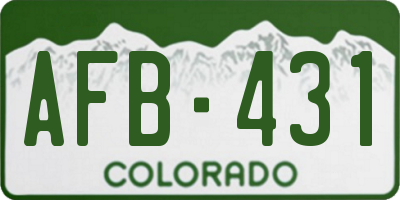 CO license plate AFB431