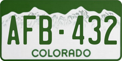 CO license plate AFB432