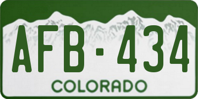 CO license plate AFB434