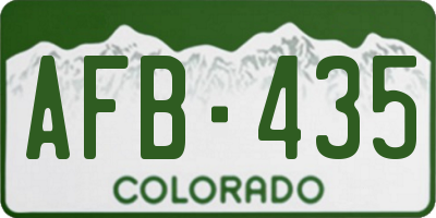 CO license plate AFB435
