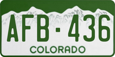CO license plate AFB436