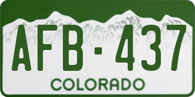 CO license plate AFB437
