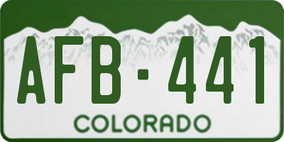 CO license plate AFB441