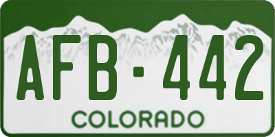 CO license plate AFB442