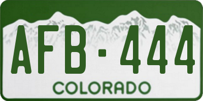 CO license plate AFB444
