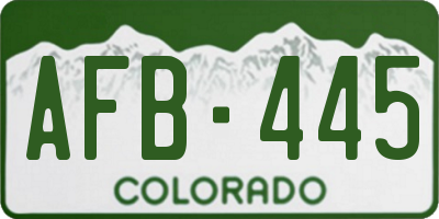 CO license plate AFB445