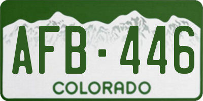 CO license plate AFB446