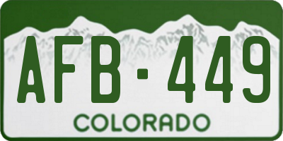 CO license plate AFB449