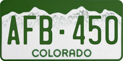 CO license plate AFB450